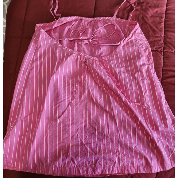 A New Day Pink White Striped Halter Shift Mini Dress XL Cotton Sleeveless - Picture 10 of 10